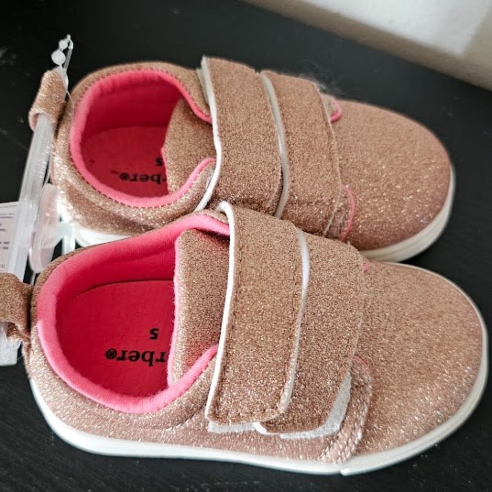 Sparkly Pink/Rose gold Gerber 5 toddler
